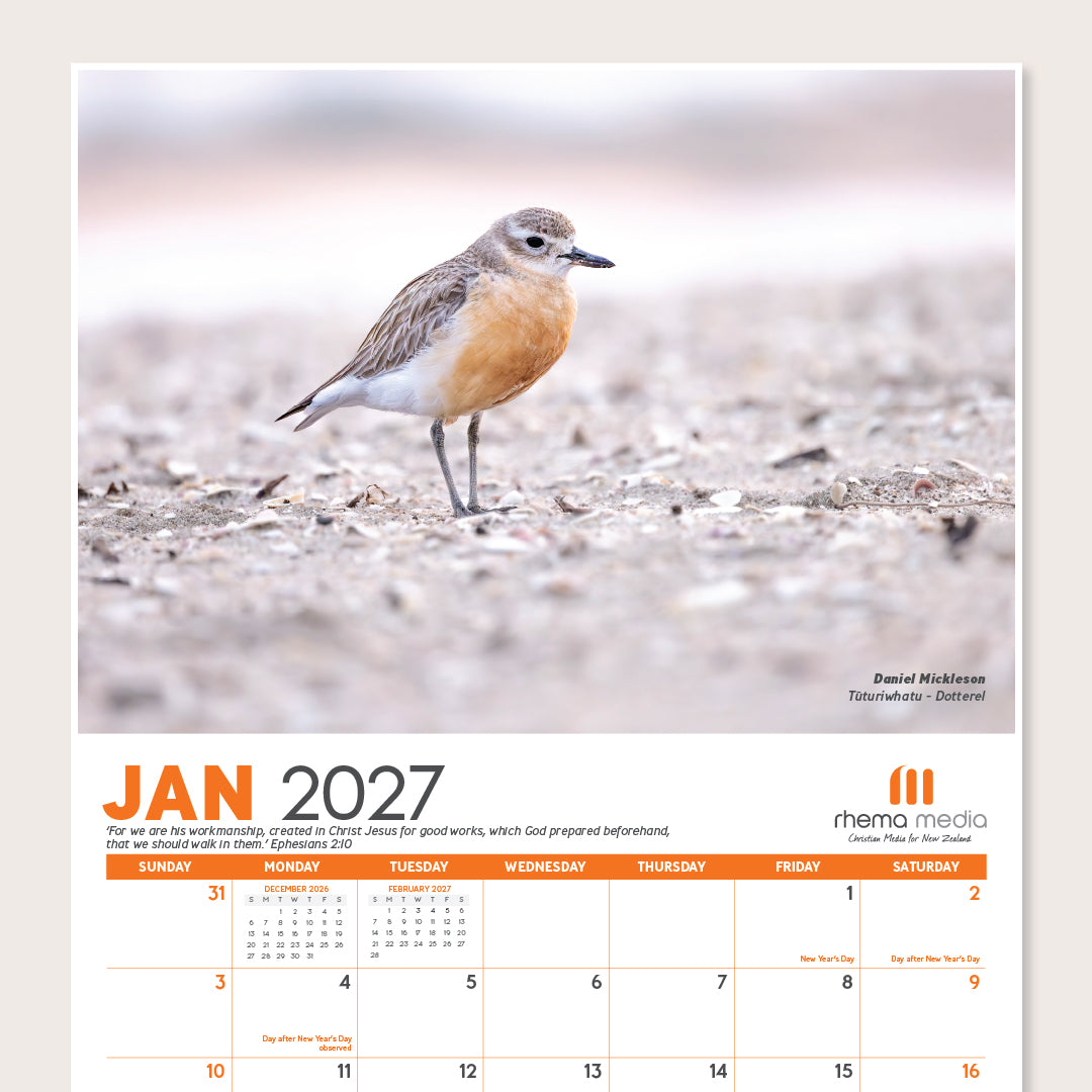 (PRE-ORDER) 2027 Rhema Media Fauna Calendar