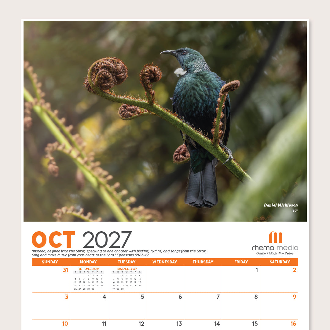 (PRE-ORDER) 2027 Rhema Media Fauna Calendar