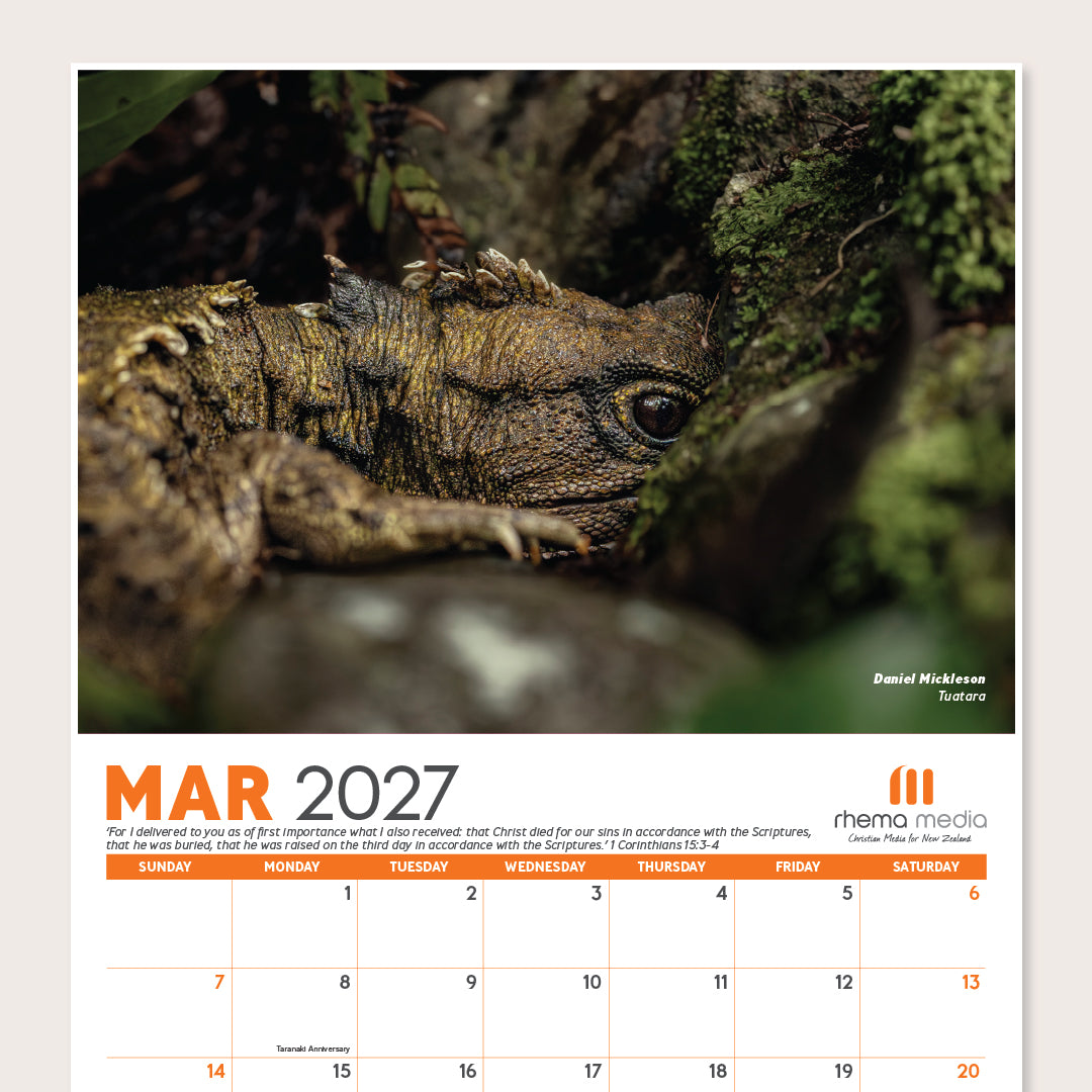 (PRE-ORDER) 2027 Rhema Media Fauna Calendar