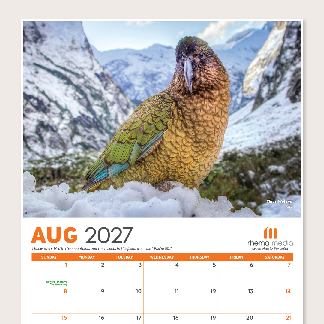 (PRE-ORDER) 2027 Rhema Media Fauna Calendar