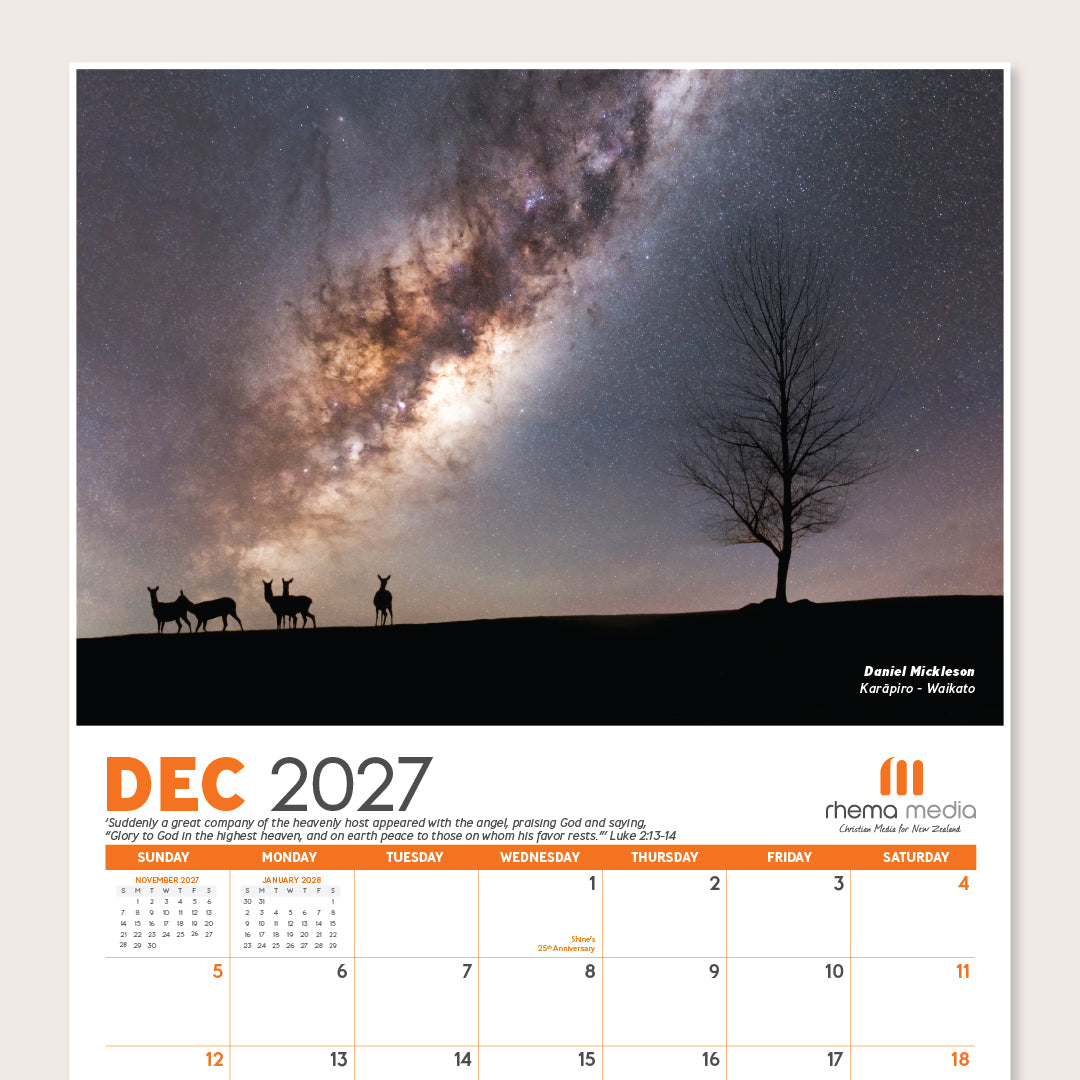 (PRE-ORDER) 2027 Rhema Media Landscapes Calendar