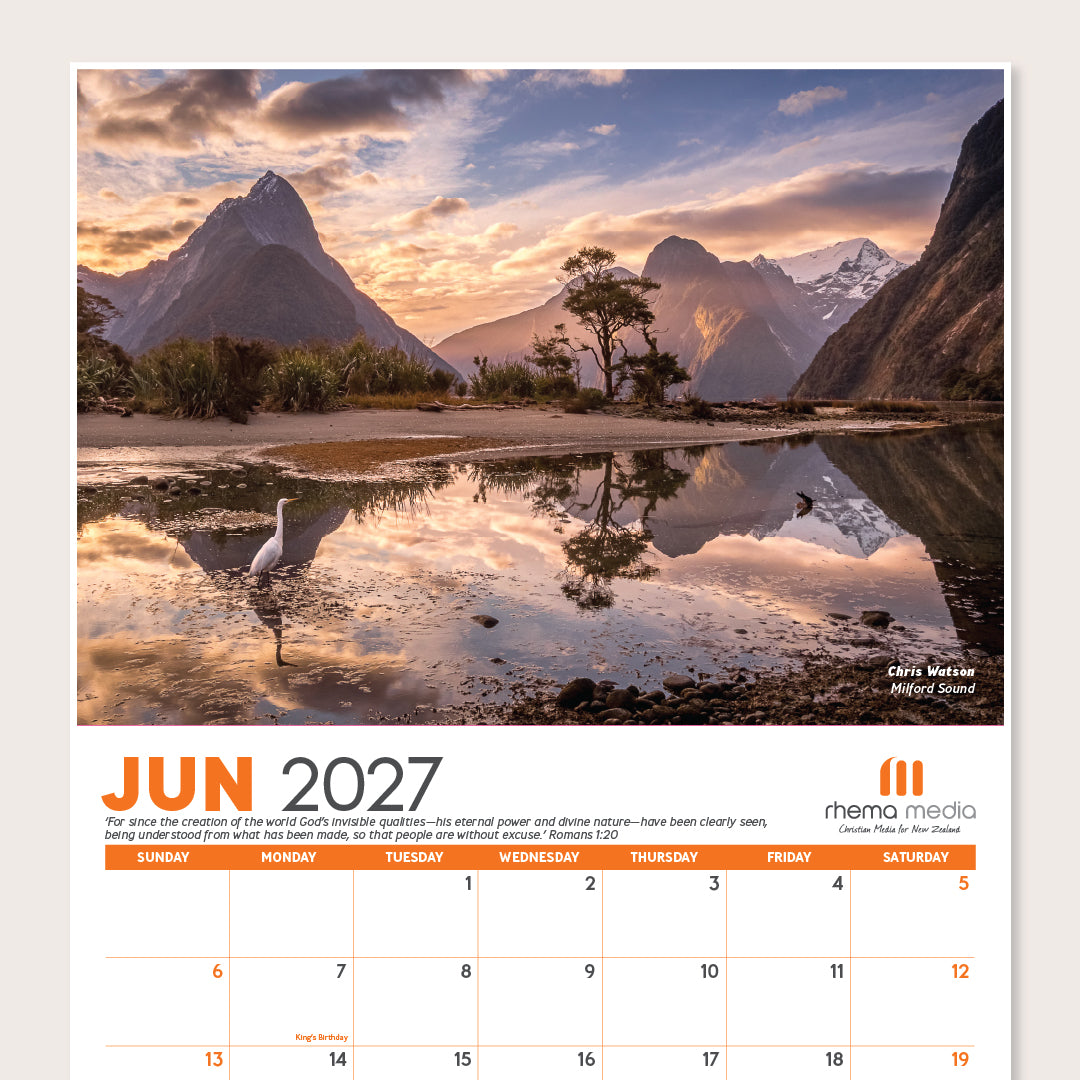 (PRE-ORDER) 2027 Rhema Media Landscapes Calendar