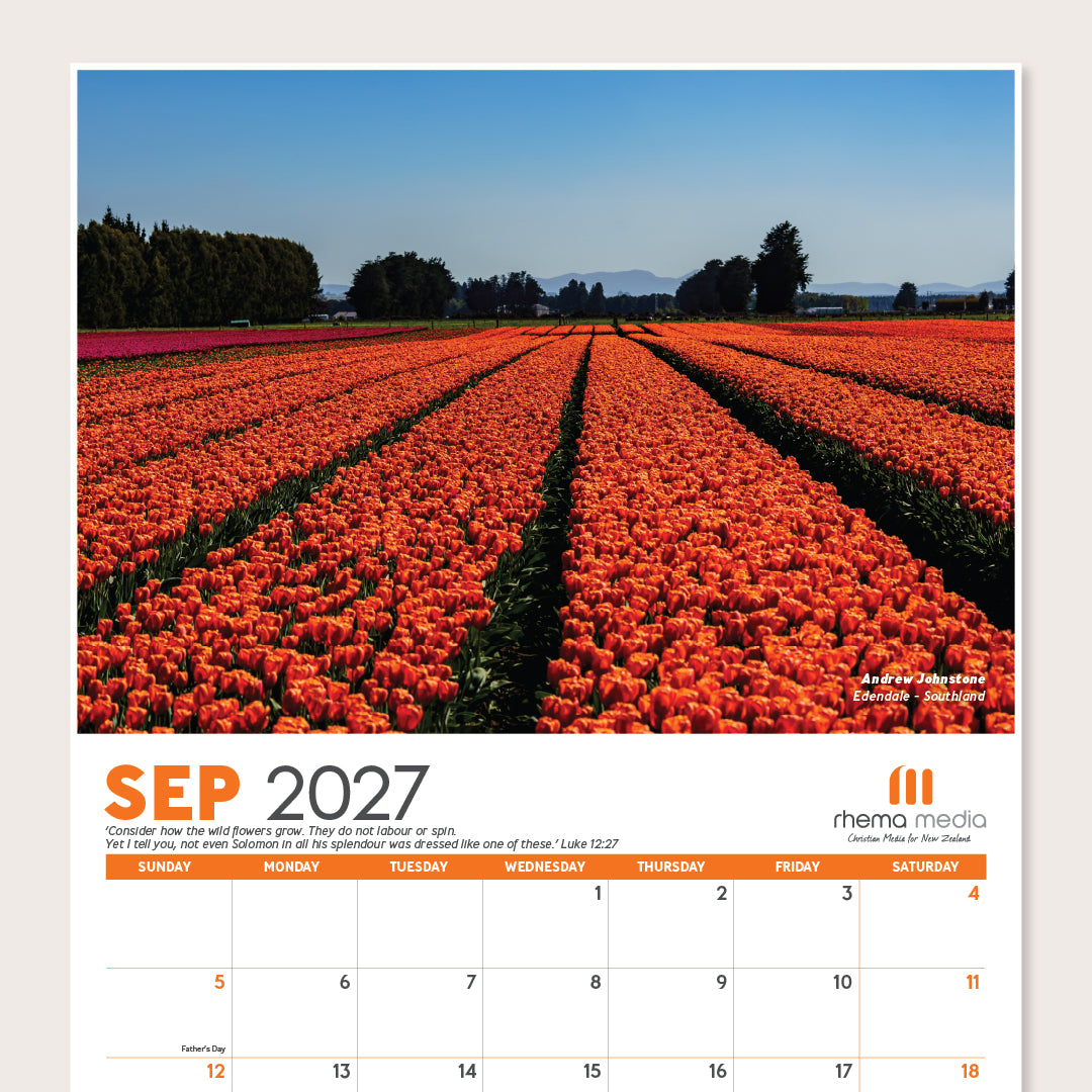 (PRE-ORDER) 2027 Rhema Media Landscapes Calendar